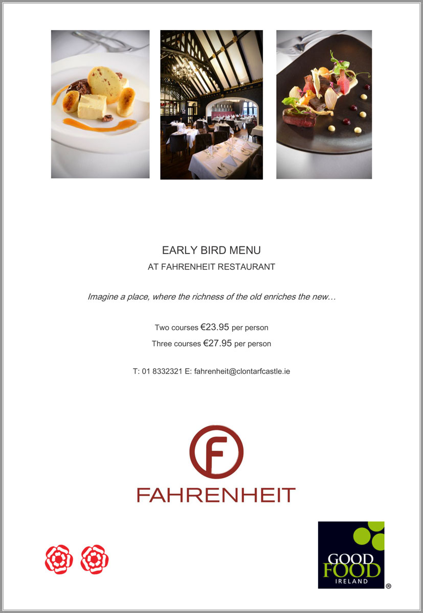 Fahrenheit Restaurant Clontarf Menu Fahrenheit Restaurant Clontarf Menu